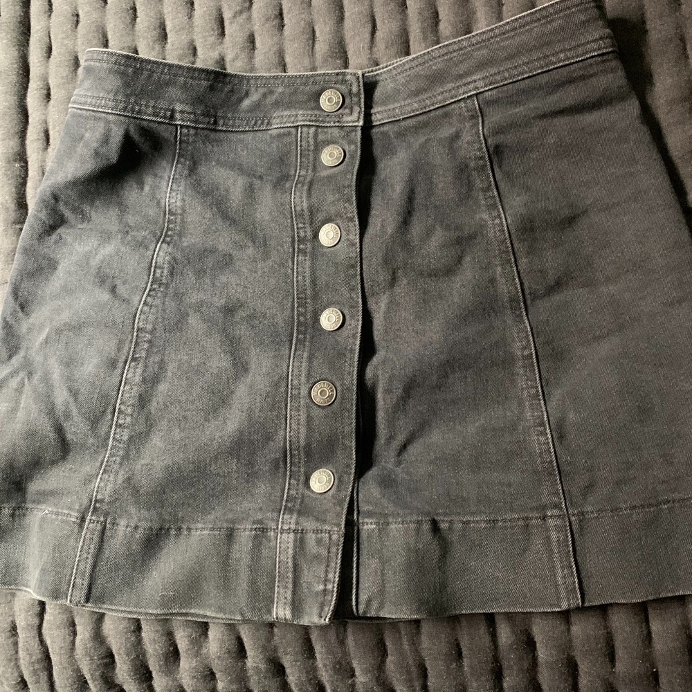Madewell Black Denim Mini Skirt